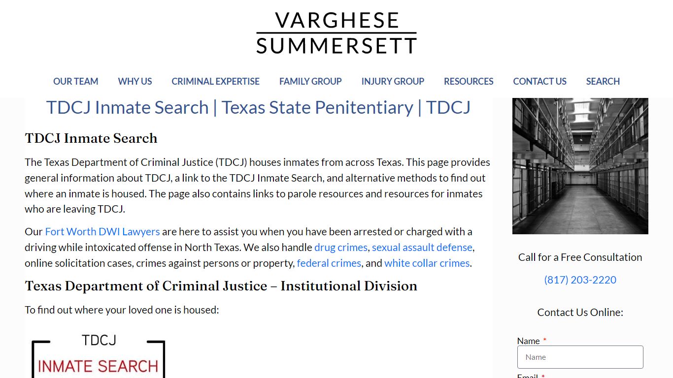 TDCJ Inmate Search | Texas State Penitentiary | TDCJ
